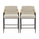 Mid Century Modern Counter Stool Set With Iron Frame