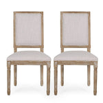French Country Style Dining Chair with Upholstered Seating and Fluted Legs