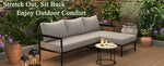 U_style Outdoor L-Shaped Sofa with Iron Frame and Ultra-Thick Cushions