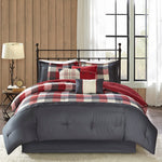 7 Piece Herringbone Comforter Set Red Queen
