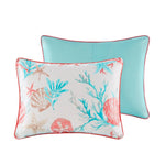 7 Piece Cotton Sateen Comforter Set Coral California King