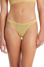 BOUND by Bond-Eye The Scene High-Cut Ribbed Bikini Bottoms in Apricot Lurex
