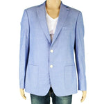 Mens Chambray Long Two-Button Sport Coat
