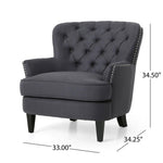 Enchante Living Room Set With Tufted Back Club Chair And Ottoman