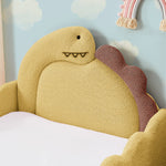 Twin Size Dinosaur-Shaped Kids Bed with Safety Guardrails