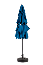 Aluminium 10ft 3 Tier Auto-tilt Outdoor Patio Umbrella - Dark Blue
