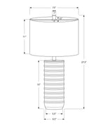 28"h Cream Resin Table Lamp with Ivory Linen Shade