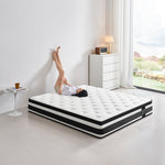 Full Size Hybrid Mattress Breathable Cool Knitted Fabric Cover Soft Memory Foam Individual Pocket Spring CetriPUR-US
