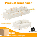 4 Seat Modern Comfy Upholstered Sofa Cloud Couch
