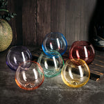 Vibes Colored Wine Glass Set, Large 12oz (Stemless Bubble)