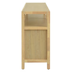 Bohemian Style Rattan Buffet Storage Cabinet with Solid Wood Frame