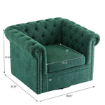 Chesterfield Style Swivel Club Chair With Button Tufted