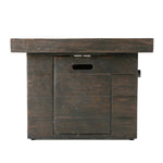 Anchorage 32'' Wood Square MGO Fire Pit Brown - 40,000 BTU