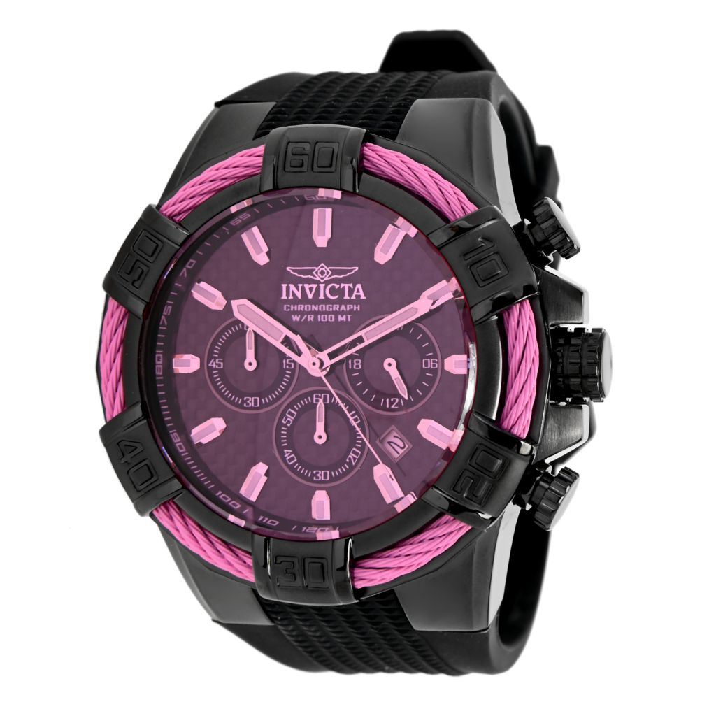 Invicta Bolt Radar 52Mm Quartz Chrono Carbon Fiber Strap Watch