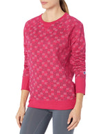 Champion Women's Crewneck, Mini Offset C's Deep Raspberry, Small