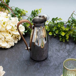Silver Stainless Steel Water Pitcher, Leather Handle