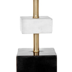 D15x30' Table Lamp with White Marble and Brass Frame