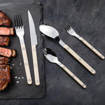 Khen Cream Cutlery Set of 20 –18/8 Stainless Steel Flatware