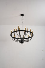 15-Light Industrial Iron Candle Chandelier Modern Farmhouse Pendant Light