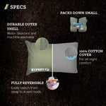 Klymit Drift Green Camping Pillow - Shredded Memory Foam