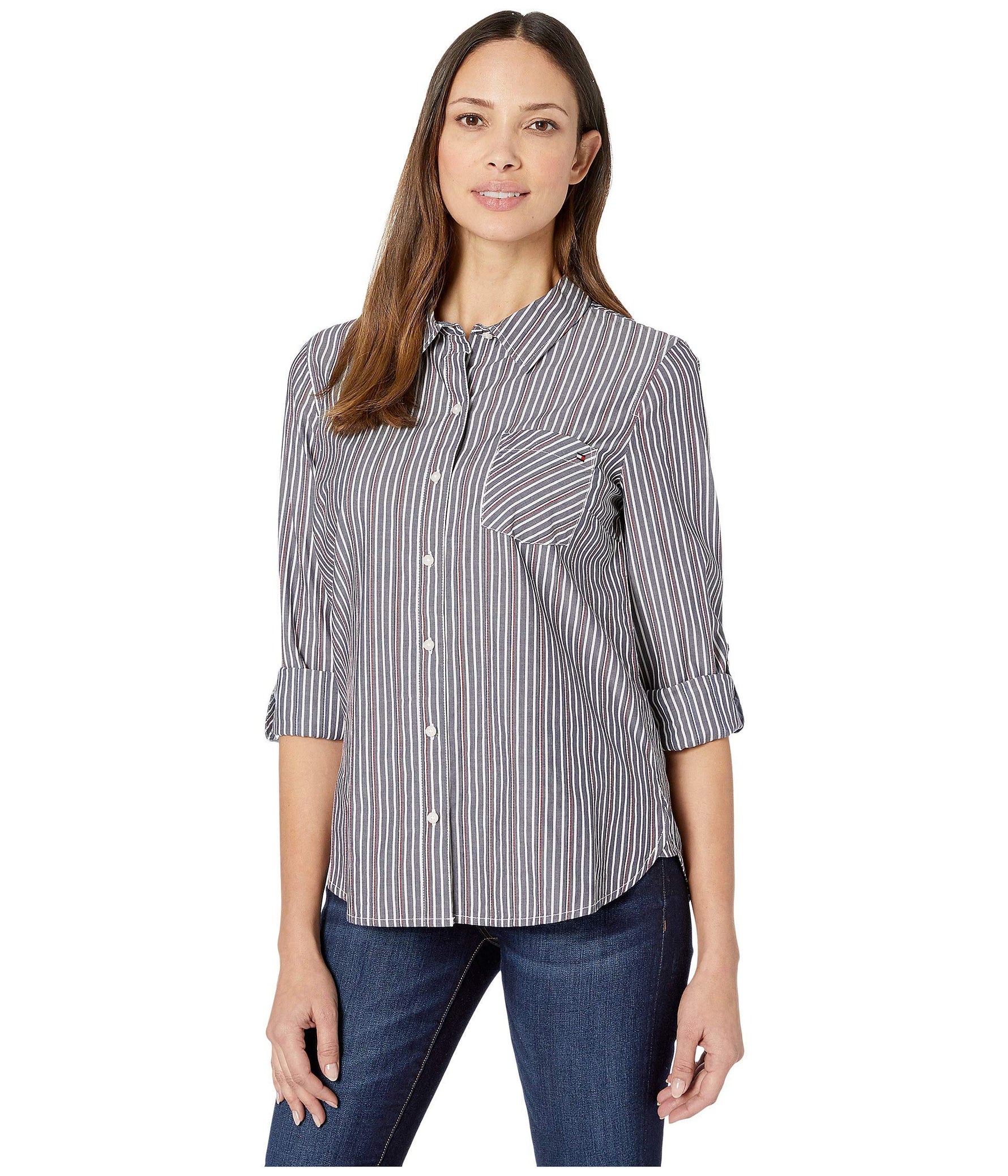 Tommy Hilfiger Women's Sportswear Top - Navy Multi