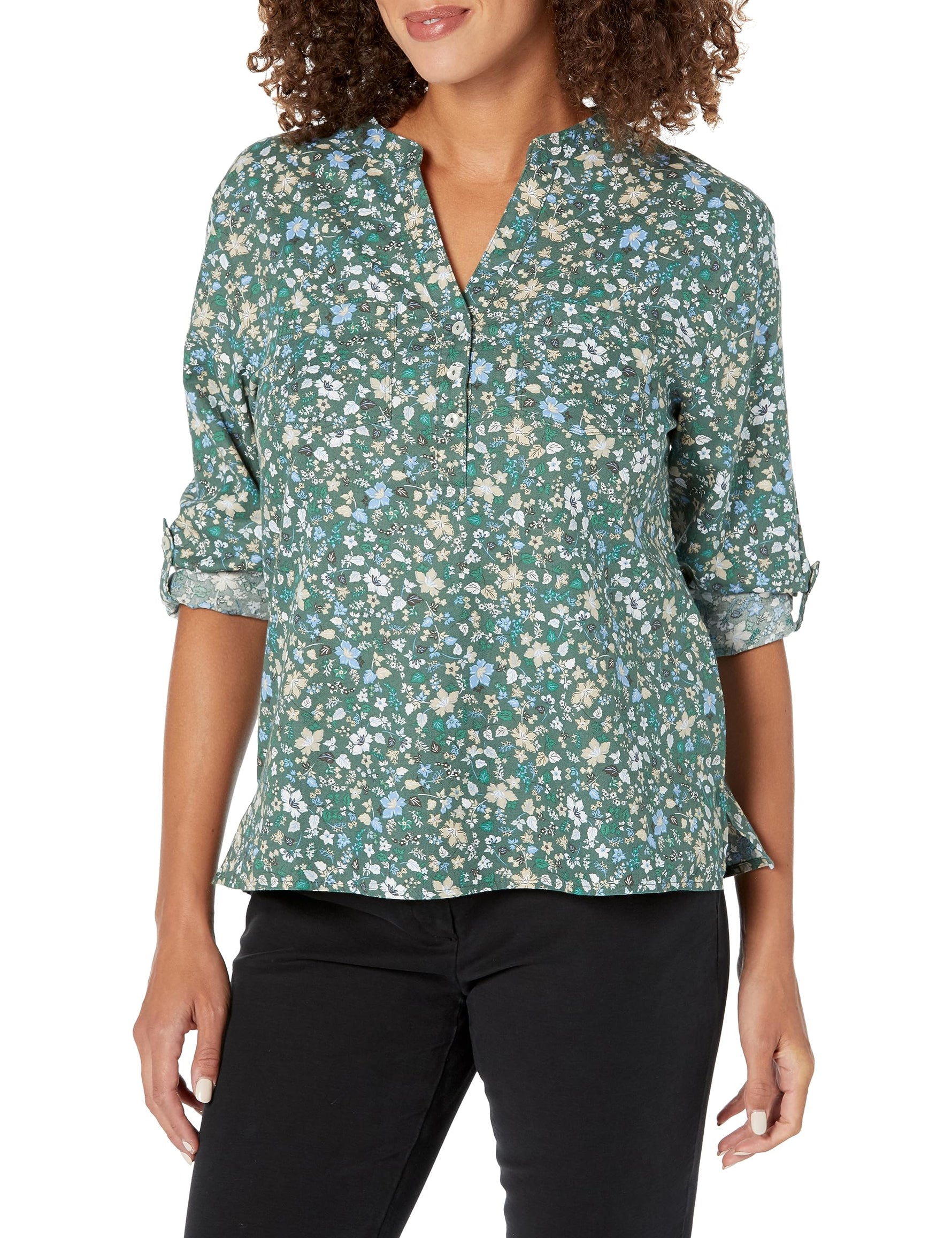 Women's Dylan Twill Shirt - Cilantro Floral