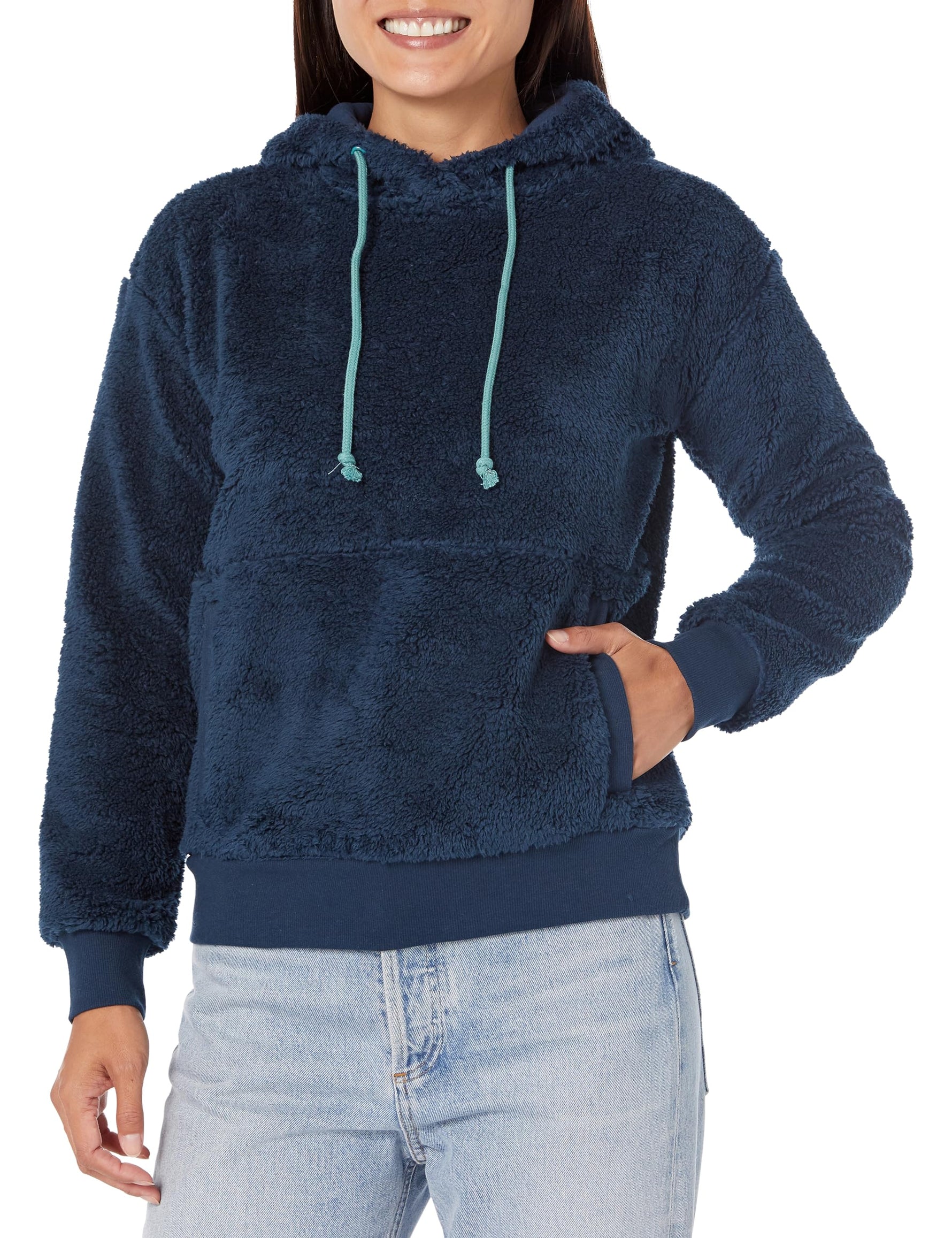 Carve Designs Women's Brie Sherpa Hoodie - Navy