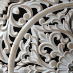 4 Door Wood Cabinet, Vintage Carved Wood with Metal Base