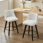 Swivel Bar Stools & Button Tufted Back (Set of 2)