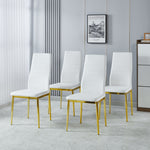 Dining Chair Set of 4 - Gold / White