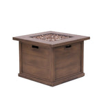 Outdoor Patio Square Gas Burning Fire Pit with Built-In Tank