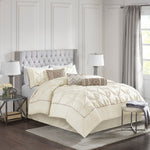 7 Piece Tufted Comforter Set Ivory Cal King
