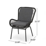 Outdoor Wicker Club Chair With Cushions (Set of 2)