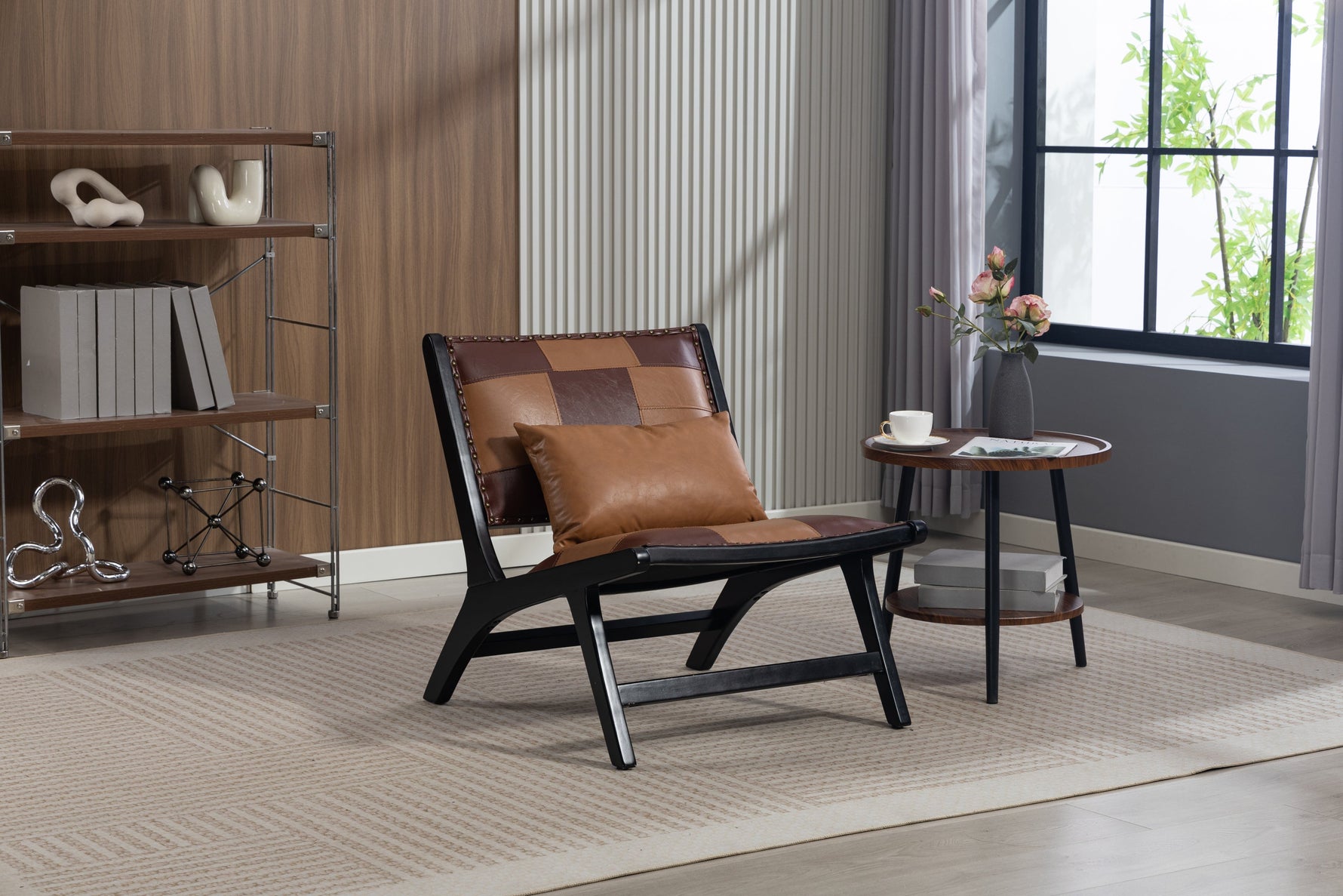 Modern Boho Accent Chair for Living Room, Mid Century Lounge Chair