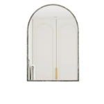 Arched Silver Wall Mirror with Tempered Glass Metal Frame