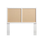 Barkley Cane and Solid Wood Headboard in White with Adjustable Height for Queen/Full Beds