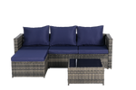 2 Pieces Patio Furniture Set, Outdoor Woven Sectional L-Shaped Patio Furniture
