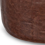 Connor 34" Round Coffee Table Pouf - Distressed Brown