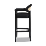 Americana Mid-Century Modern 30.5' Cane Back Bar Stool, Jet Black