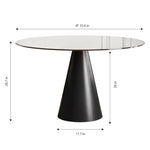 Round Dining Table for 2-4 People - Black / Brown