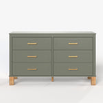 6-Drawer Double Dresser in Olive