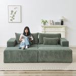 87' Oversized Sectional Lounge Chaise with Plush Corduroy Fabric