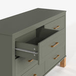 6-Drawer Double Dresser in Olive