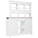 TOPMAX 65.7" Tall Garden Potting Bench Table with Hutch