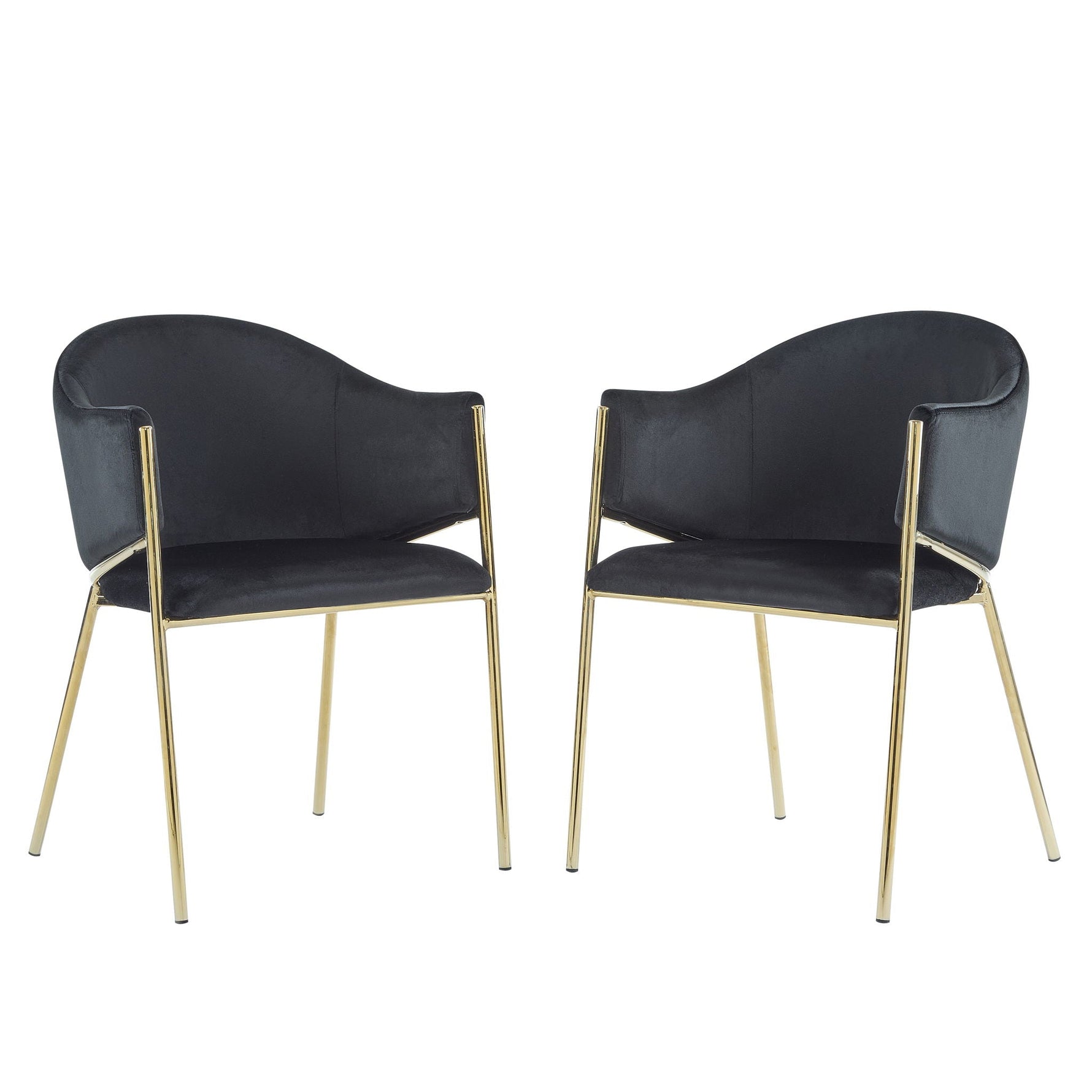 Modern Upholstered Dining Chair With Plush Velvet and Metal Frame