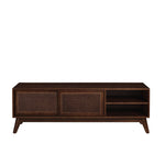 59 Inch Mid Century Modern Rattan TV Stand for 65 Inch TV