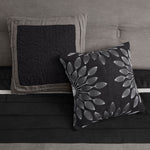 7 Piece Faux Suede Comforter Set Black King