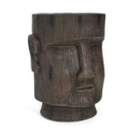 Outdoor Side Table Easter Island Moai Statue Pedestal