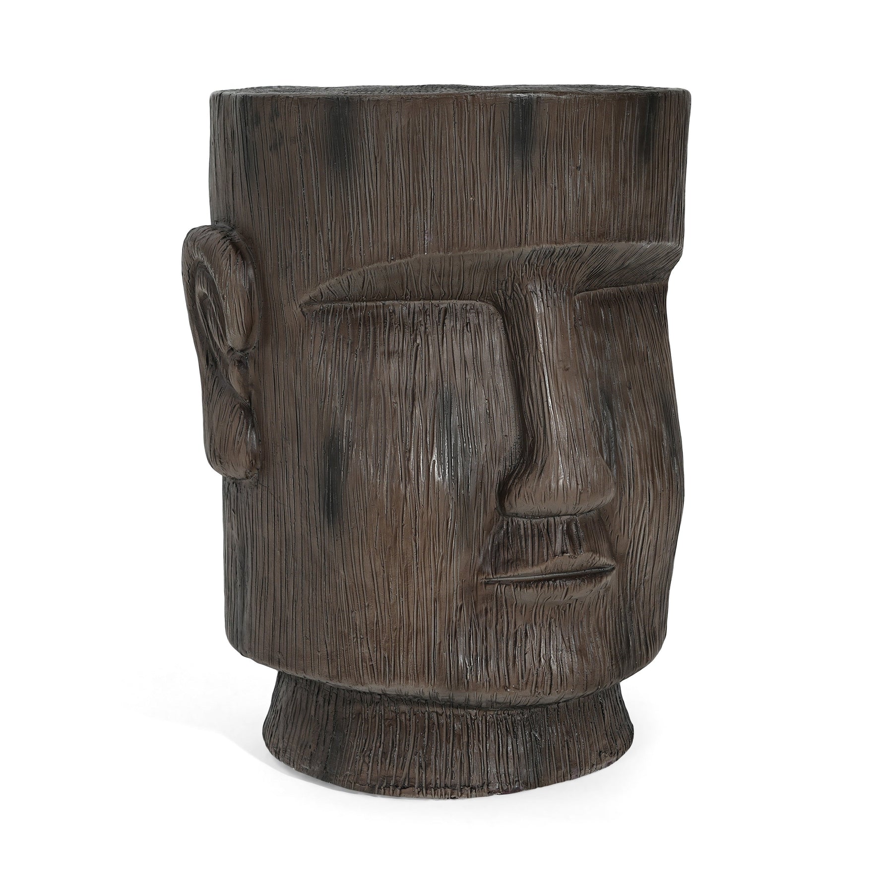 Outdoor Side Table Easter Island Moai Statue Pedestal