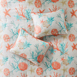 7 Piece Cotton Sateen Comforter Set Coral King